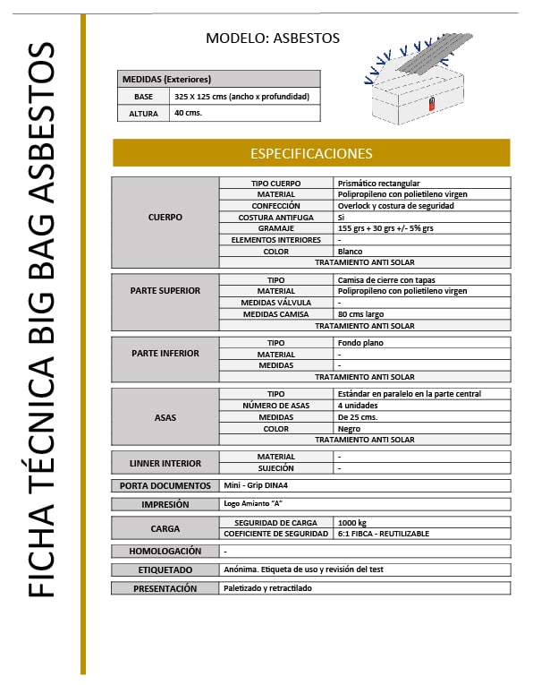 ficha técnica big bag asbestos